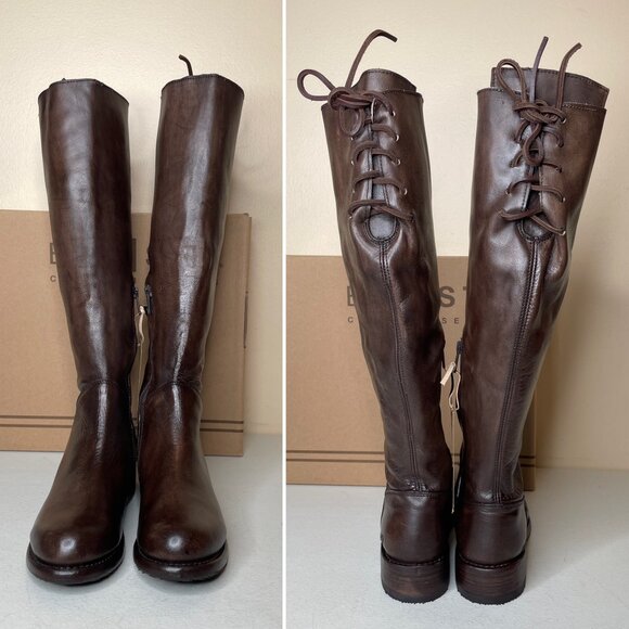 BED STU Manchester Distressed Brown Leather Tall Riding Boots BedStu Size 6.5 - Picture 9 of 16